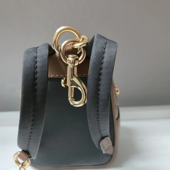 Coach Mini Backpack Bag Charm Keychain Signature Canvas Brown - Picture 3 of 7